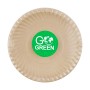 Compostable sugar cane plates with Go Green pattern Ø23cm 10 pcs/0,15kg