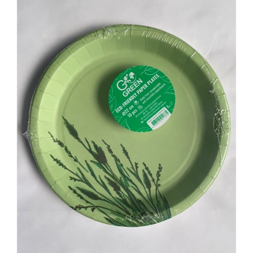 Ekoloģiski papīra šķīvji Reed Go Green Ø22cm 10 gab./ 0,11kg Ekoloģiski papīra šķīvji Reed Go Green Ø22cm 10 gab./ 0,11kg