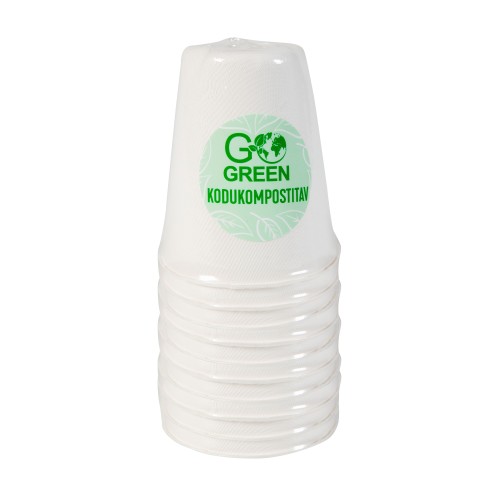 Kompostējamās cukurniedru glāzes 250ml 10 gab./ 0,09kg Kompostējamās cukurniedru glāzes 250ml 10 gab./ 0,09kg