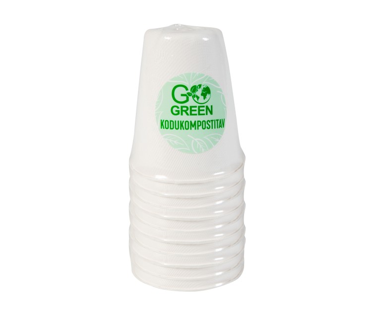 Compostable sugar cane cups 250ml 10 pcs/0,09kg