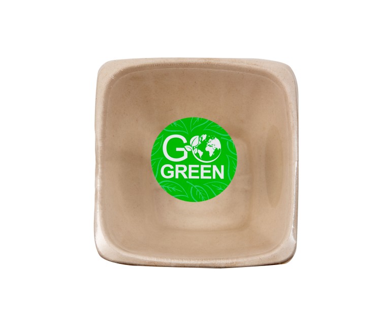 Compostable sugar cane bowls 1300ml square 5 pcs/0,16kg