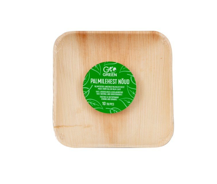 Palm leaf plates Go Green 15x15cm 10 pieces / 0,22kg