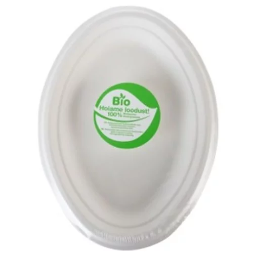 Kompostējamie cukurniedru šķīvji Go Green ovāli 10 gab. / 0,17kg