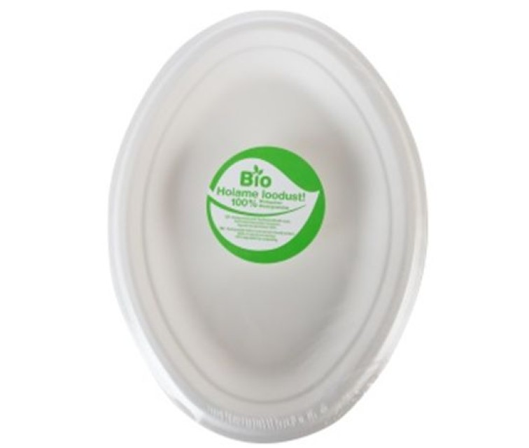 Compostable sugar cane plates Go Green oval 10 pcs. / 0,17kg