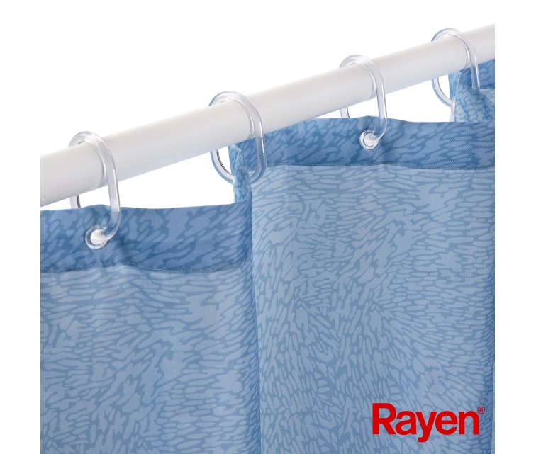 Shower curtain 180x200cm blue, polyester