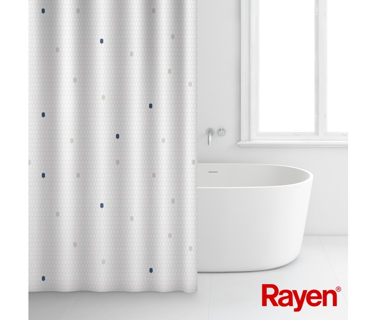 Shower curtain 180x200cm white, polyester