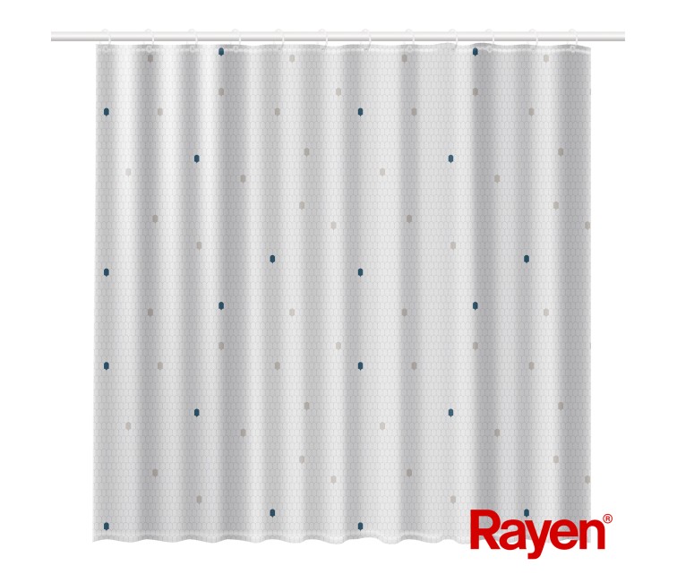 Shower curtain 180x200cm white, polyester