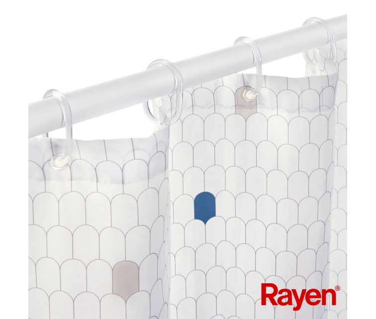 Shower curtain 180x200cm white, polyester