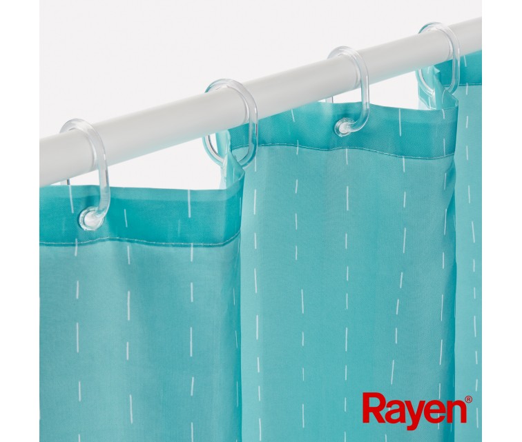 Shower curtain 180x200cm light blue, polyester