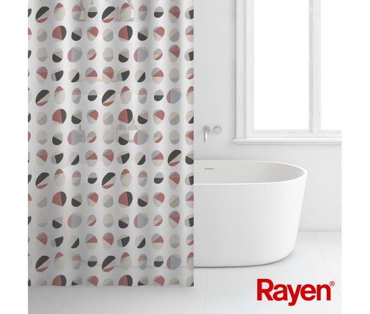 Shower curtain 180x200cm white/ribbed, PEVA