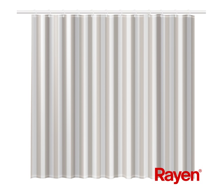 Shower curtain 180x200cm white/beige, PEVA