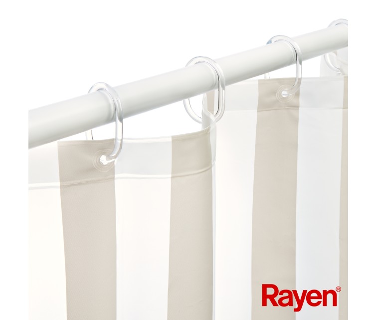 Shower curtain 180x200cm white/beige, PEVA