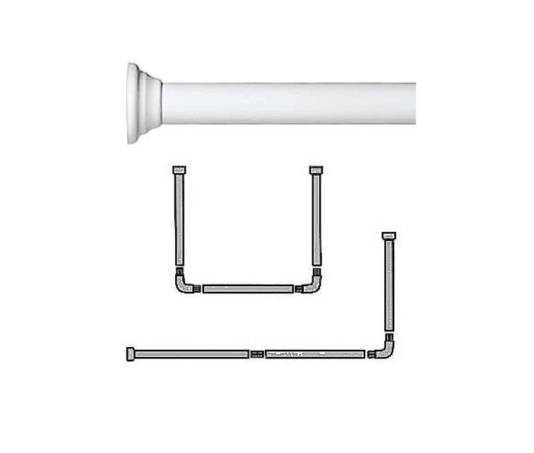 Shower curtain rail Decor-Universal white aluminium
