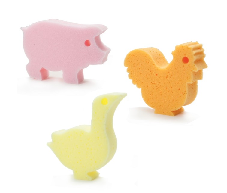 Animal shaped sponge assorted Farm