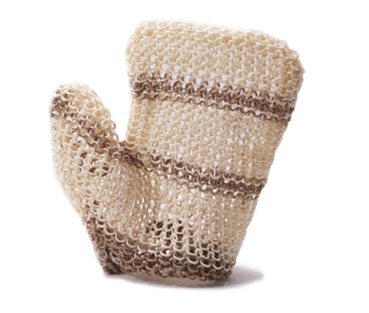 Sisal massage glove Natural