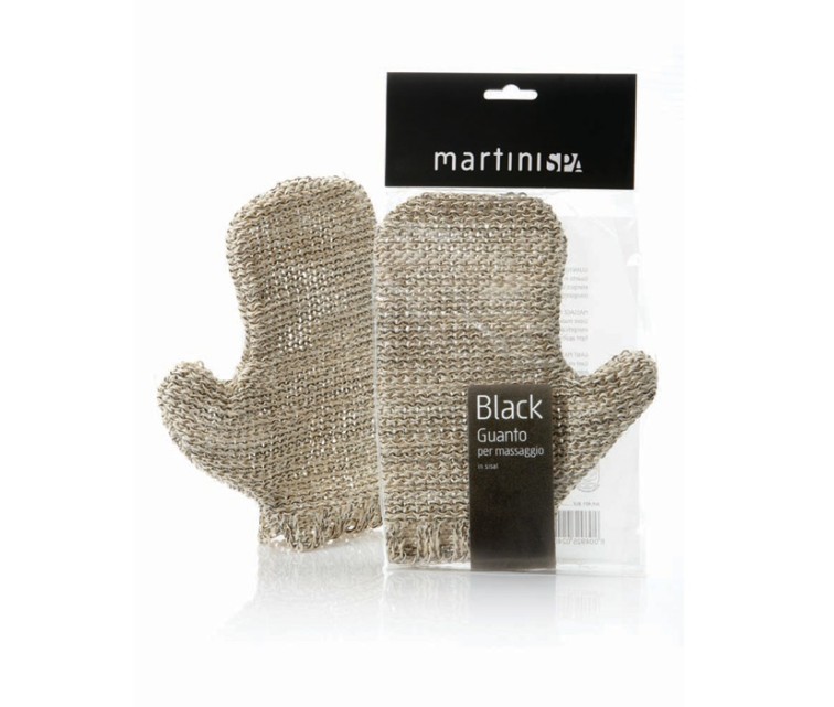 Sisal Massage Glove Black