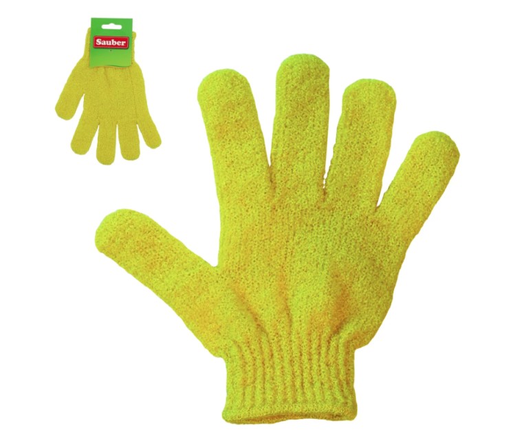 Scrubbing glove yellow