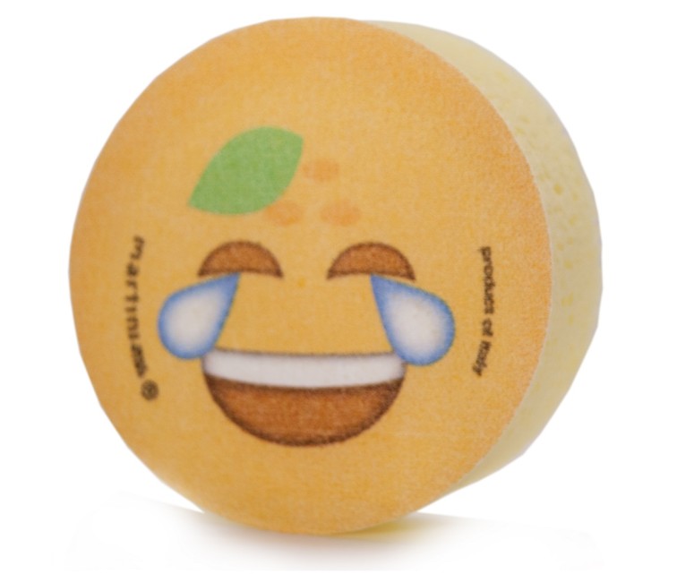 Bath sponge assorted fruit emoji