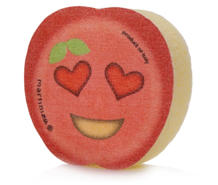 Bath sponge assorted fruit emoji