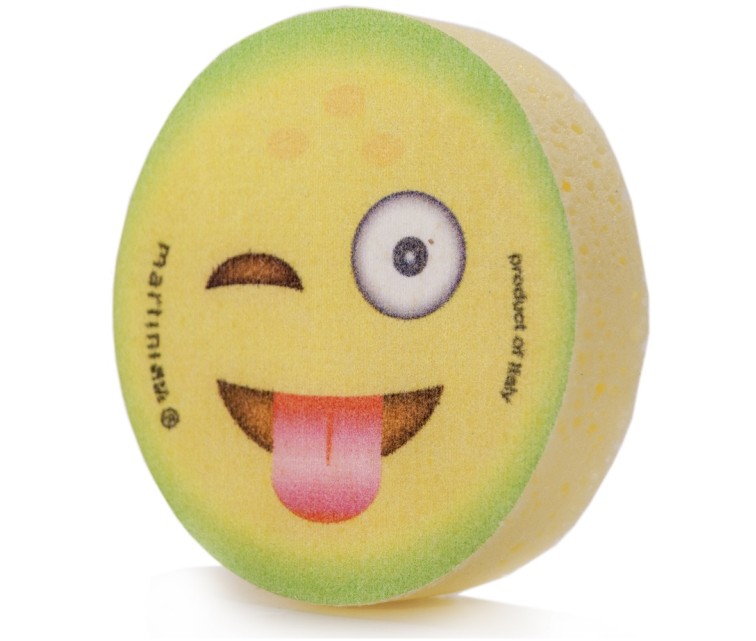 Bath sponge assorted fruit emoji