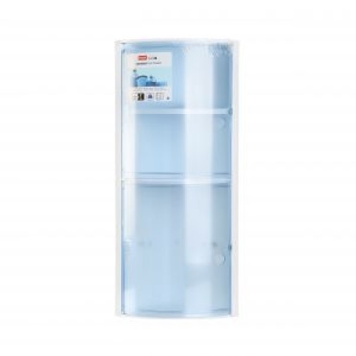 Kampinė vonios spintelė, baltos spalvos