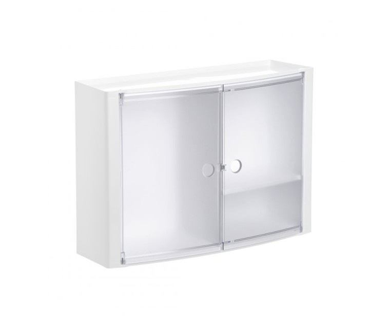 Horizontal bathroom cabinet white/glazed