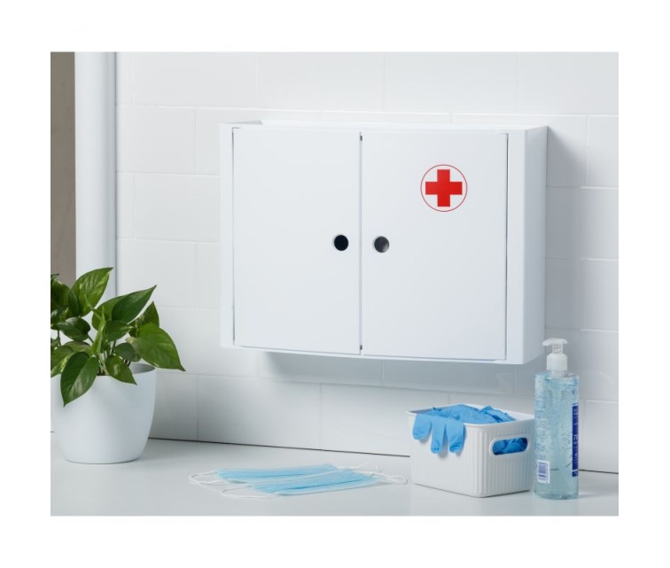 Horizontal bathroom cabinet medicine cabinet