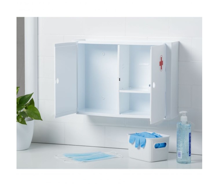 Horizontal bathroom cabinet medicine cabinet