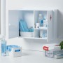 Horizontal bathroom cabinet medicine cabinet