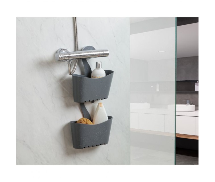 Hanging bathroom multifunctional shelf 25x9x28cm grey