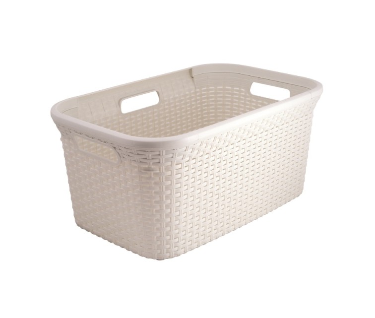 Laundry Basket Style 45L 59,2x38x27cm in cream