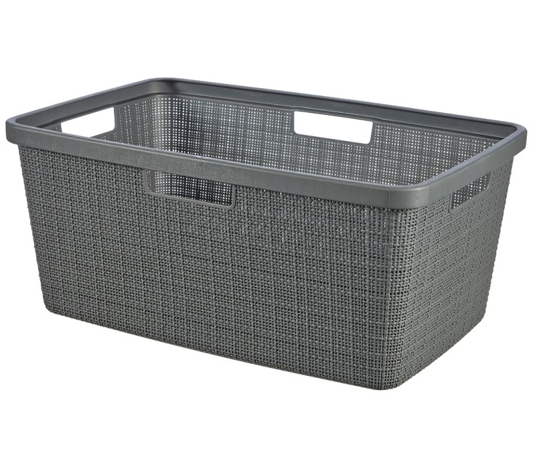 Laundry basket Jute 46L 59x39x26cm dark grey