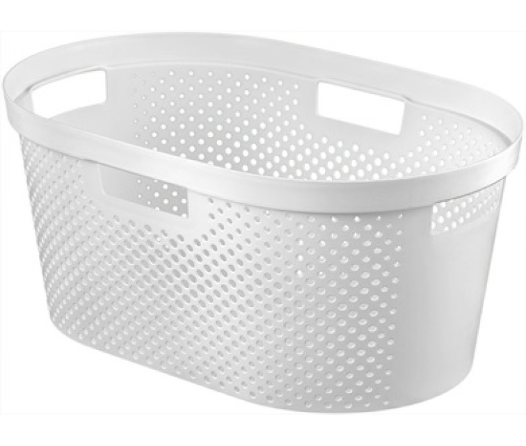 Infinity Recycled Laundry Basket 40L 59x39x27cm white