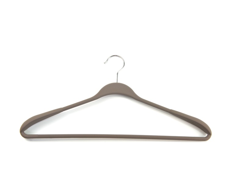Clothes hangers 2pcs plastic Soft Touch 45cm assorted, black/blue/light grey/white