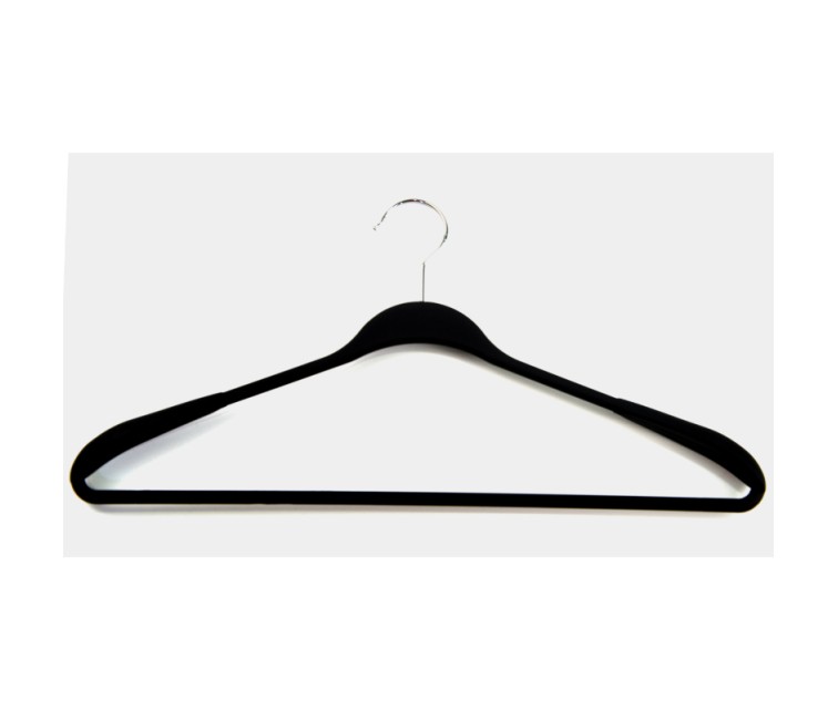 Clothes hangers 2pcs plastic Soft Touch 45cm assorted, black/blue/light grey/white