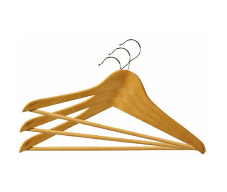 Clothes hangers 3 pcs wooden Wood 45cm