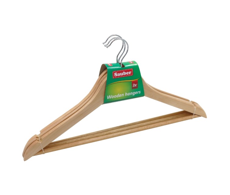 Clothes hangers 3pcs, wooden