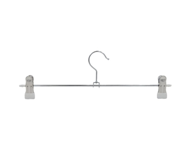 Clothes hanger metal with silicone clips 35cm