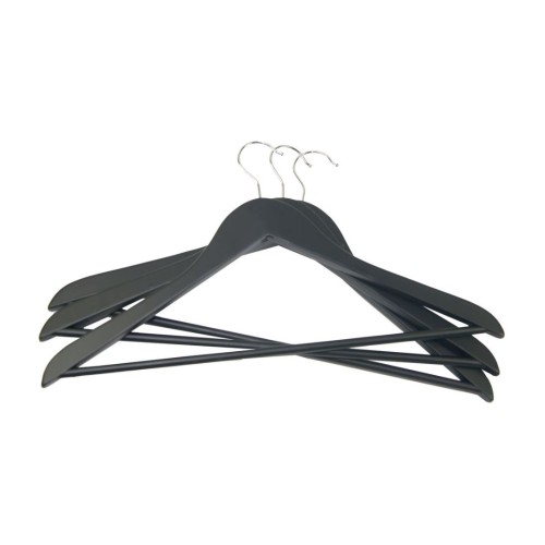 Drēbju pakaramie 3gab. koka Wood 44,5cm asorti, melni/zili/gaiši pelēki/balti