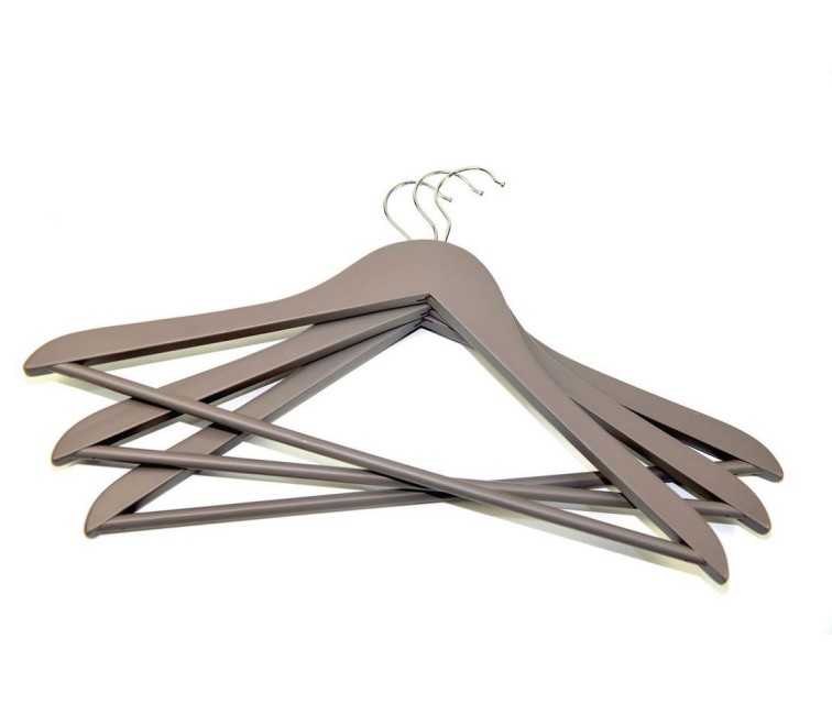 Clothes hangers 3 pcs wooden Wood 44,5cm assorted, black/blue/light grey/white