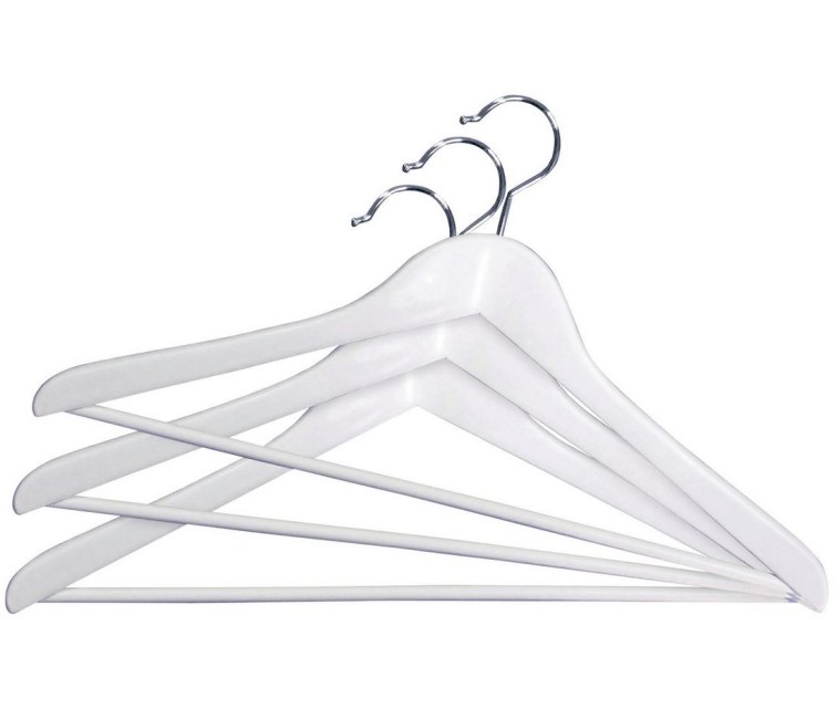 Clothes hangers 3 pcs wooden Wood 44,5cm assorted, black/blue/light grey/white