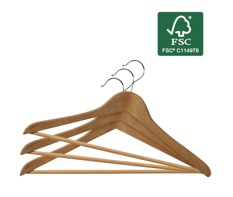 Clothes hangers 6pcs wooden Wood 44,5cm