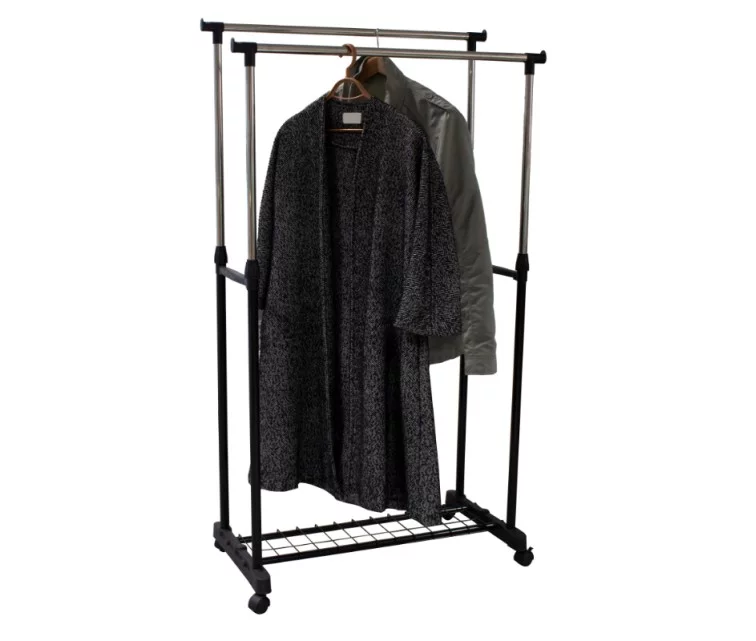 Statīvs drēbēm Deluxe Double Black 88x43x98-175cm melns Statīvs drēbēm Deluxe Double Black 88x43x98-175cm melns