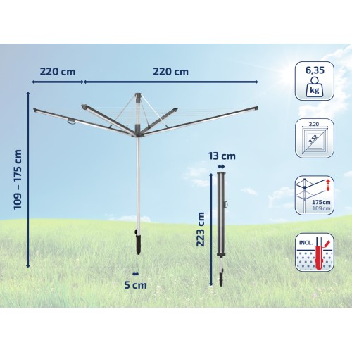 LEIFHEIT Linomatic 600 Plus skalbinių džiovyklė, 105 cm LEIFHEIT Linomatic 600 Plus skalbinių džiovyklė, 105 cm