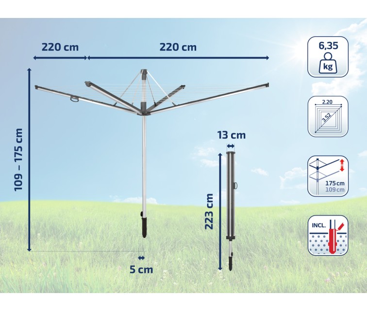 LEIFHEIT veļas žāvētājs rotējošs Linomatic 600 Plus