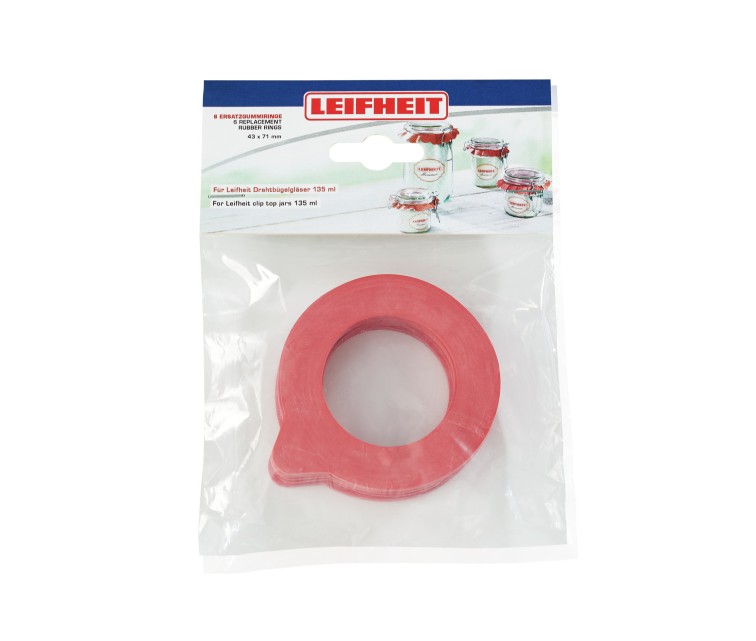 LEIFHEIT Replacement rubber rings 6pcs 43x71mm for sealed jars 135ml