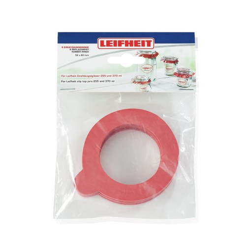 LEIFHEIT Replacement rubber rings 6pcs. 52x80mm for sealed jars 255/370ml LEIFHEIT Replacement rubber rings 6pcs. 52x80mm for sealed jars 255/370ml