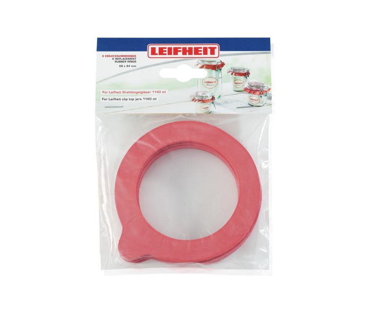 LEIFHEIT Replacement rubber rings 6pcs. 68x94mm for leak-proof jars 1140ml