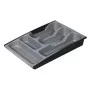 Galda piederumu trauks izvelkams 30x42x6,4cm melns/sudraba Galda piederumu trauks izvelkams 30x42x6,4cm melns/sudraba