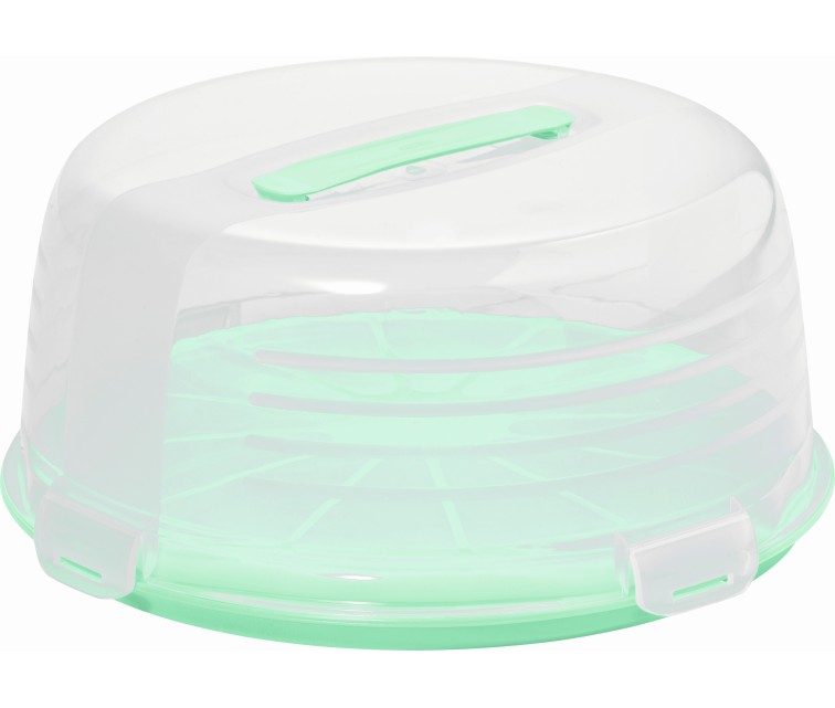 Cake transport box round Ø34,7x15,6cm light blue